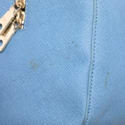 Pre Owned DKNY Blue Saffiano Leather Boston Bag