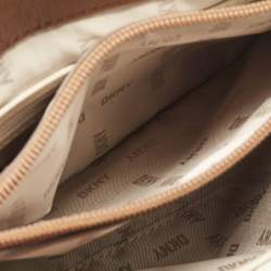 Pre Owned DKNY Brown Quilted Leather Gansevoort Flap Shoulder Bag