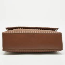 Pre Owned DKNY Brown Quilted Leather Gansevoort Flap Shoulder Bag