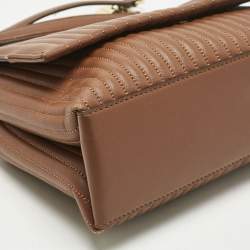 Pre Owned DKNY Brown Quilted Leather Gansevoort Flap Shoulder Bag