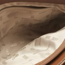 Pre Owned DKNY Brown Quilted Leather Gansevoort Flap Shoulder Bag