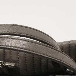 Pre Owned DKNY Grey Stripe Leather Gansevoort Tote