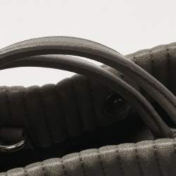 Pre Owned DKNY Grey Stripe Leather Gansevoort Tote