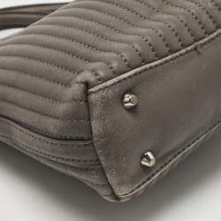 Pre Owned DKNY Grey Stripe Leather Gansevoort Tote