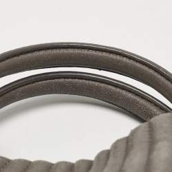 Pre Owned DKNY Grey Stripe Leather Gansevoort Tote