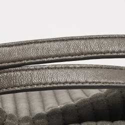 Pre Owned DKNY Grey Stripe Leather Gansevoort Tote