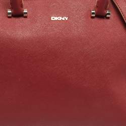 Pre Owned DKNY Red Leather Bryant Park Top Zip Tote