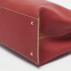 Pre Owned DKNY Red Leather Bryant Park Top Zip Tote