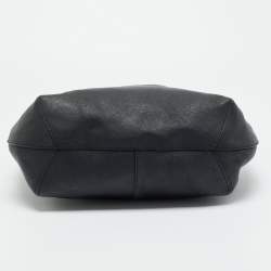 Pre Owned DKNY Black Leather Charm Hobo