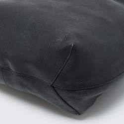 Pre Owned DKNY Black Leather Charm Hobo