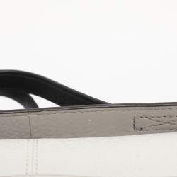 Pre Owned DKNY White/Grey Leather Top Handle Bag