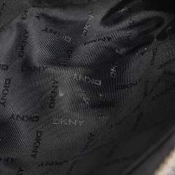 Pre Owned DKNY White/Grey Leather Top Handle Bag