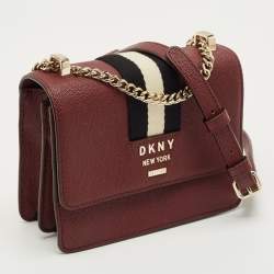 Pre Owned DKNY Burgundy Leather Liza Crossbody Bag