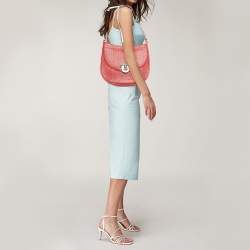 Pre Owned DKNY Red Pebbled Leather Shoulder Bag