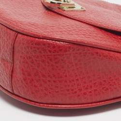Pre Owned DKNY Red Pebbled Leather Shoulder Bag