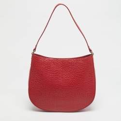 Pre Owned DKNY Red Pebbled Leather Shoulder Bag