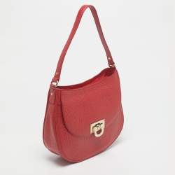 Pre Owned DKNY Red Pebbled Leather Shoulder Bag