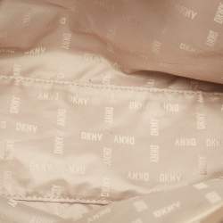Pre Owned DKNY Beige Signature Coated Canvas Belle Satchel