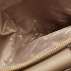 Pre Owned DKNY Beige Signature Coated Canvas Belle Satchel