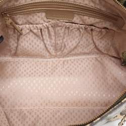 Pre Owned DKNY Green/Beige Python Embossed Leather Chain Tote