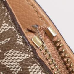 Pre Owned DKNY Beige Coated Canvas and Leather Satchel