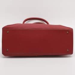 Pre Owned DKNY Red Leather Bryant Park Top Zip Tote