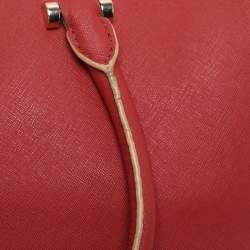 Pre Owned DKNY Red Leather Bryant Park Top Zip Tote