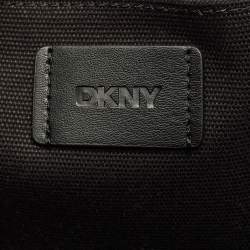 Pre Owned Dkny Black Canvas Logo Tote