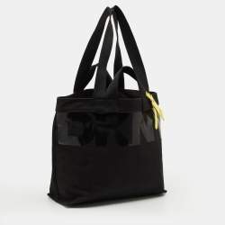 Pre Owned Dkny Black Canvas Logo Tote