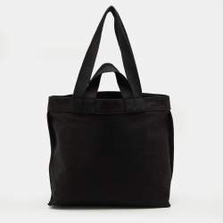 Pre Owned Dkny Black Canvas Logo Tote