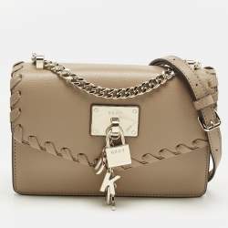 Pre Owned Dkny Beige Leather Elissa Crossbody Bag