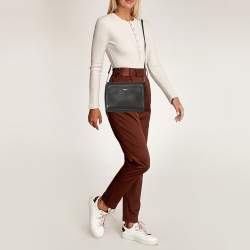 Pre Owned DKNY Black Leather Bryant Park Pocket Crossbody Bag