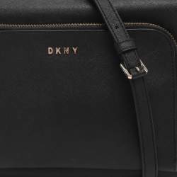 Pre Owned DKNY Black Leather Bryant Park Pocket Crossbody Bag