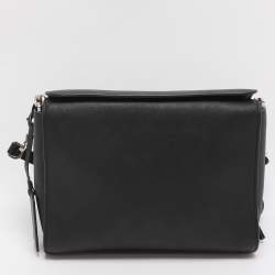 Pre Owned DKNY Black Leather Bryant Park Pocket Crossbody Bag