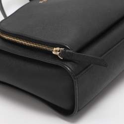 Pre Owned DKNY Black Leather Bryant Park Pocket Crossbody Bag