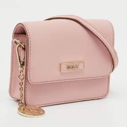 Pre Owned DKNY Light Pink Saffiano Leather Bryant Mini Crossbody Bag