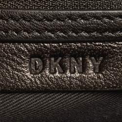 Pre Owned DKNY Yellow Pinstripe Quilted Leather Small Gansevoort Flap Shoulder Bag