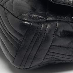 Pre Owned DKNY Black Quilted Leather Allen Flap Shoulder Bag