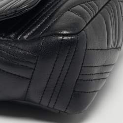 Pre Owned DKNY Black Quilted Leather Allen Flap Shoulder Bag