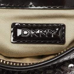 مملوكة مسبقًا DKNY Monogram Plum Fabric, Patent Leather and Sequins Shoulder Bag