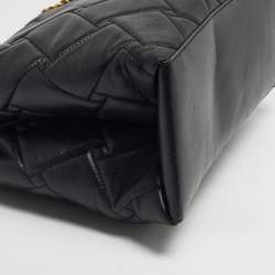 مملوكة مسبقًا حقيبة يد دي كي إن واي سوداء جلد مبطنة بسلسلة