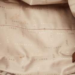 Pre Owned DKNY Cora Brown Monogram Fabric and Leather Tote