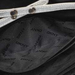 Pre Owned DKNY Flap Silver Leather Wallet On Chain