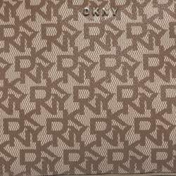 مملوكة مسبقًا DKNY Brown/Beige Signature Coated Canvas Dome Crossbody Bag