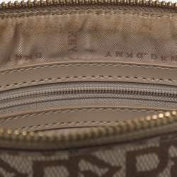 مملوكة مسبقًا DKNY Brown/Beige Signature Coated Canvas Dome Crossbody Bag
