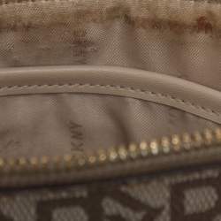 مملوكة مسبقًا DKNY Brown/Beige Signature Coated Canvas Dome Crossbody Bag