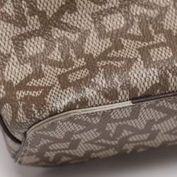 مملوكة مسبقًا DKNY Brown/Beige Signature Coated Canvas Dome Crossbody Bag