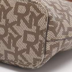 مملوكة مسبقًا DKNY Brown/Beige Signature Coated Canvas Dome Crossbody Bag