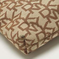 مملوكة مسبقًا DKNY Beige/Brown Signature Canvas and Leather Chain Shoulder Bag