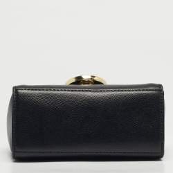 مملوكة مسبقًا DKNY Black Leather Logo Flap Crossbody Bag